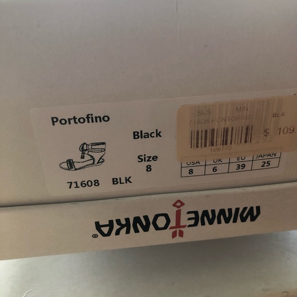 Minnetonka sandals black silver 8M NWT - Picture 5 of 5